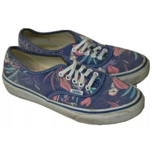 Vans Authentic Van Doren Blue Parrot Tropical Bird Skate Shoes Men 5.5 Womens 7
